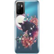 Чехол со стразами BoxFace Xiaomi Poco M3 Pro Cat in Flowers