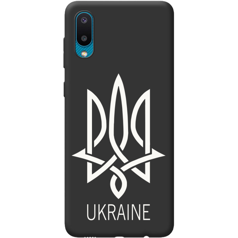 Черный чехол BoxFace Samsung A022 Galaxy A02  Тризуб монограмма ukraine