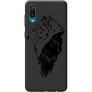 Черный чехол BoxFace Samsung A022 Galaxy A02  Wolf and Raven