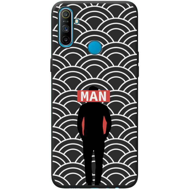 Черный чехол BoxFace Realme C3 Man Pattern