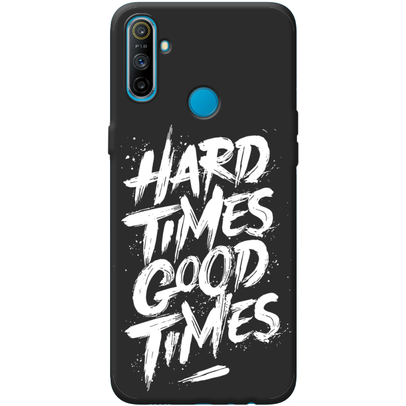 Черный чехол BoxFace Realme C3 Hard Times Good Times