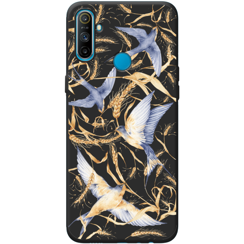 Черный чехол BoxFace Realme C3 Ластівки