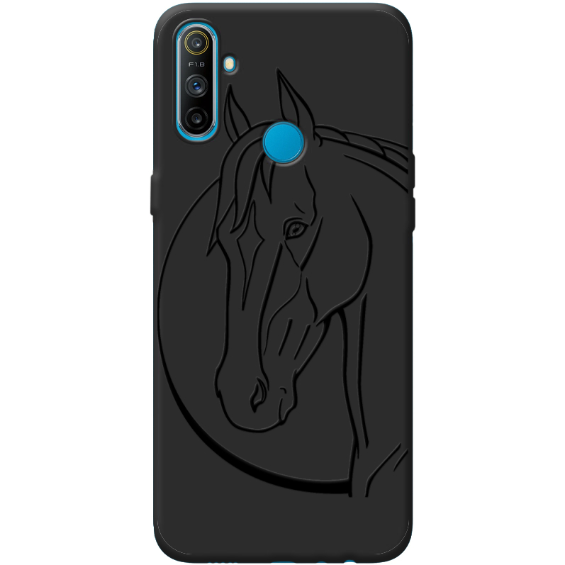 Черный чехол BoxFace Realme C3 Horse