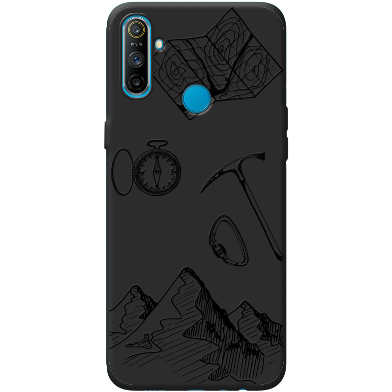 Черный чехол BoxFace Realme C3 Mountains