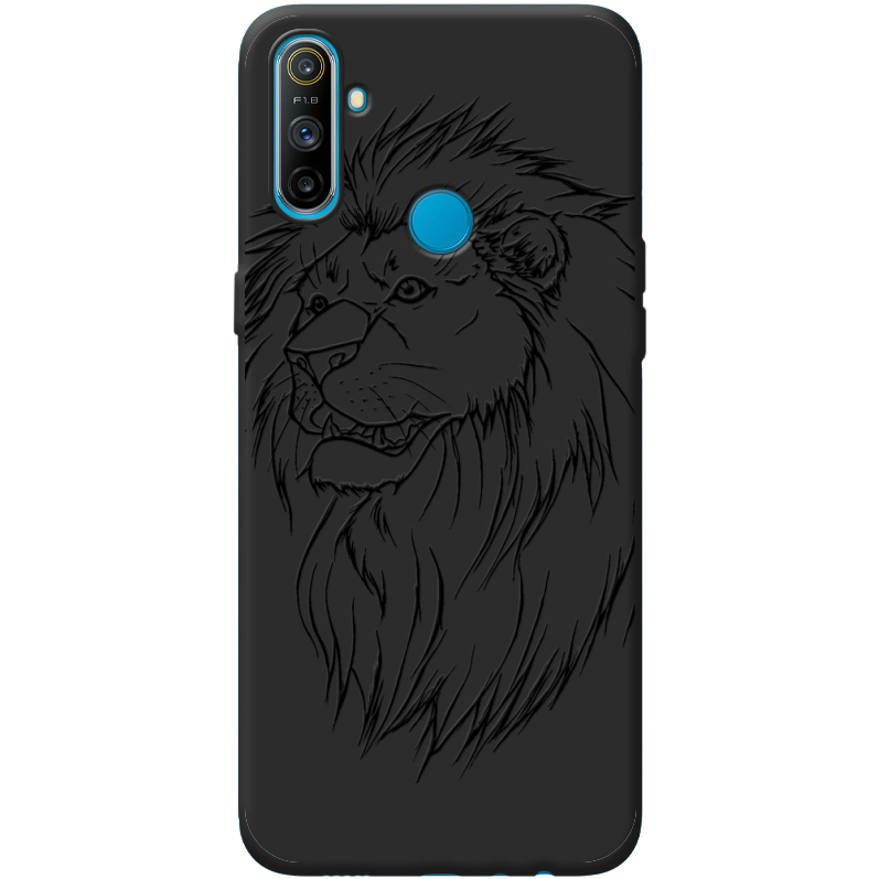 Черный чехол BoxFace Realme C3 Lion