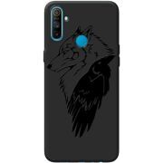 Черный чехол BoxFace Realme C3 Wolf and Raven