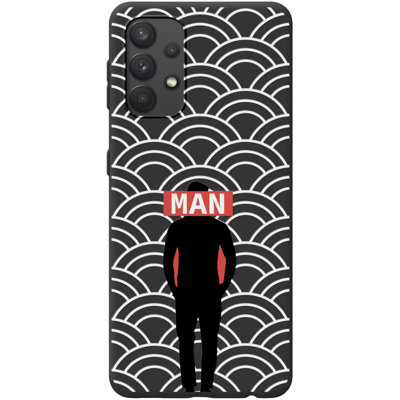 Черный чехол BoxFace Samsung A325 Galaxy A32 Man Pattern