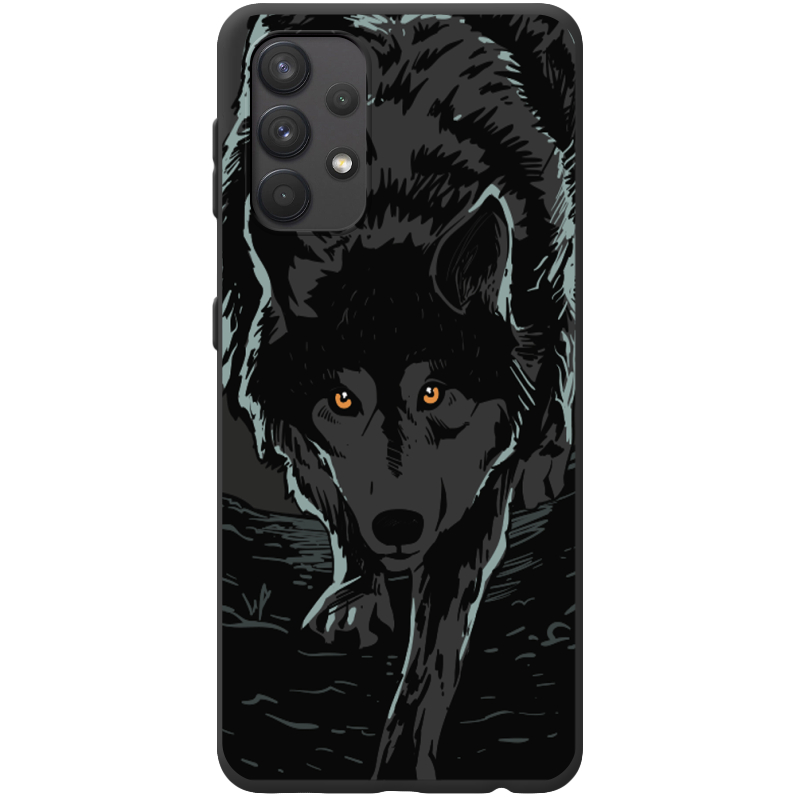 Черный чехол BoxFace Samsung A325 Galaxy A32 Wolf