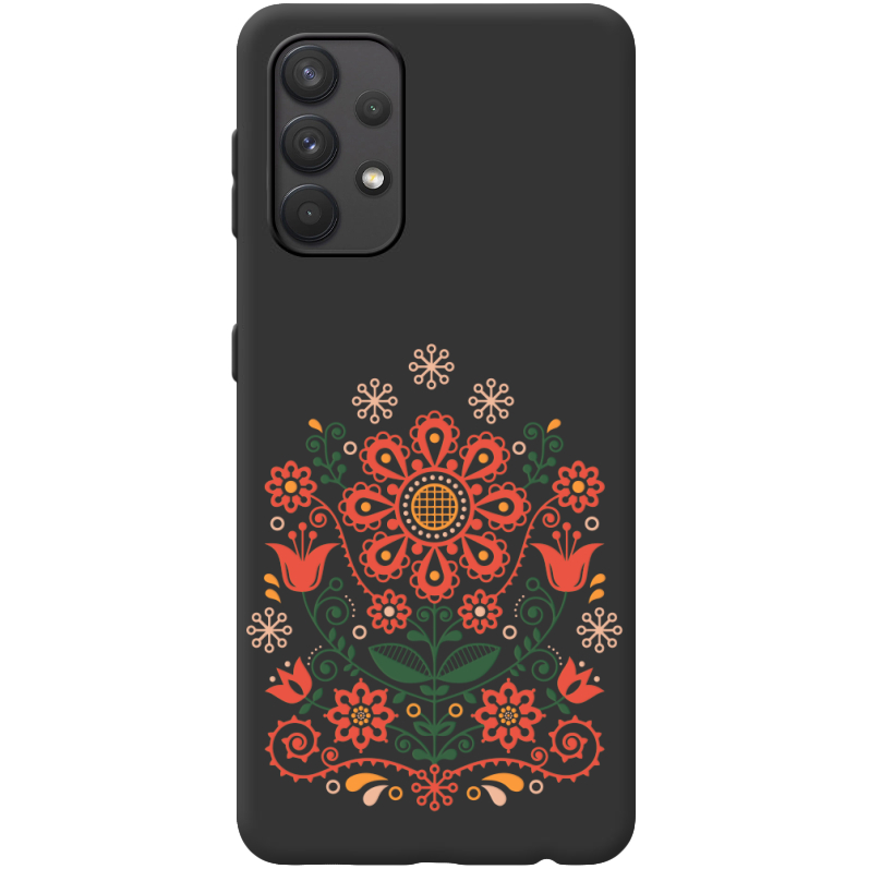 Черный чехол BoxFace Samsung A325 Galaxy A32 Ukrainian Ornament