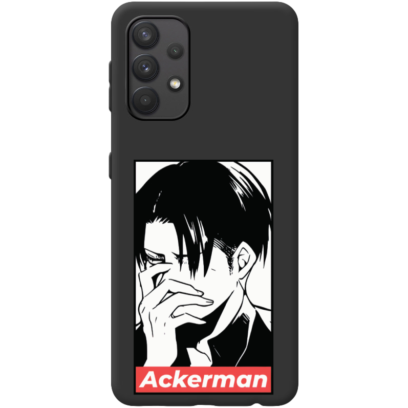 Черный чехол BoxFace Samsung A325 Galaxy A32 Attack On Titan - Ackerman