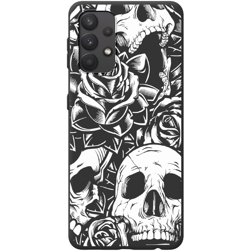 Черный чехол BoxFace Samsung A325 Galaxy A32 Skull and Roses