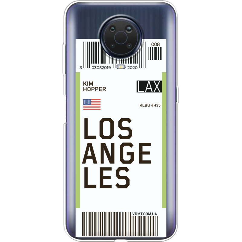 Прозрачный чехол BoxFace Nokia G20 Ticket Los Angeles