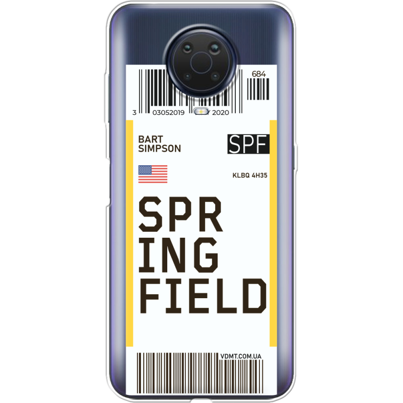 Прозрачный чехол BoxFace Nokia G20 Ticket Springfield