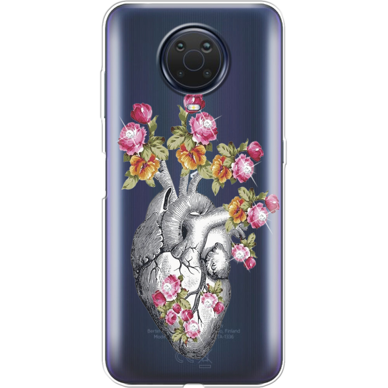 Чехол со стразами Nokia G20 Heart