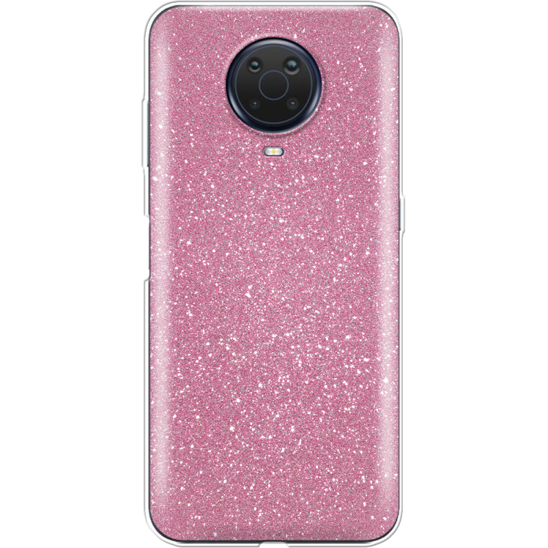 Чехол с блёстками Nokia G20 Розовый