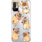 Прозрачный чехол BoxFace Xiaomi Redmi Note 10 5G с 3D-глазками Pug