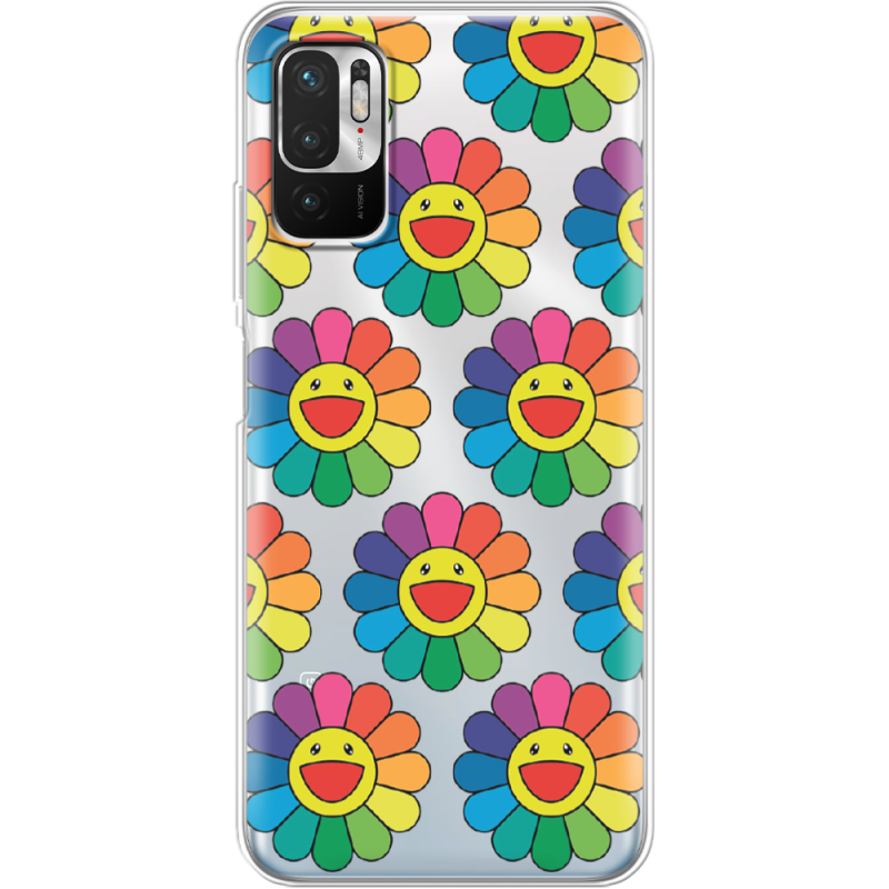 Прозрачный чехол BoxFace Xiaomi Redmi Note 10 5G Hippie Flowers