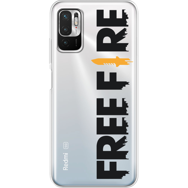 Прозрачный чехол BoxFace Xiaomi Redmi Note 10 5G Free Fire Black Logo