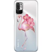 Прозрачный чехол BoxFace Xiaomi Redmi Note 10 5G Floral Flamingo