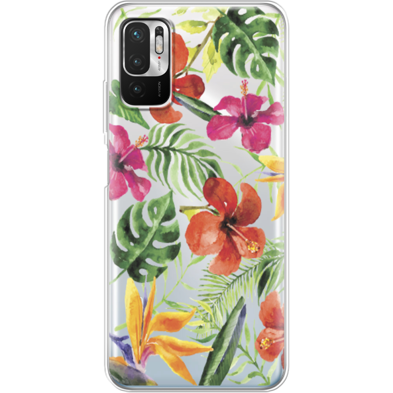 Прозрачный чехол BoxFace Xiaomi Redmi Note 10 5G Tropical Flowers