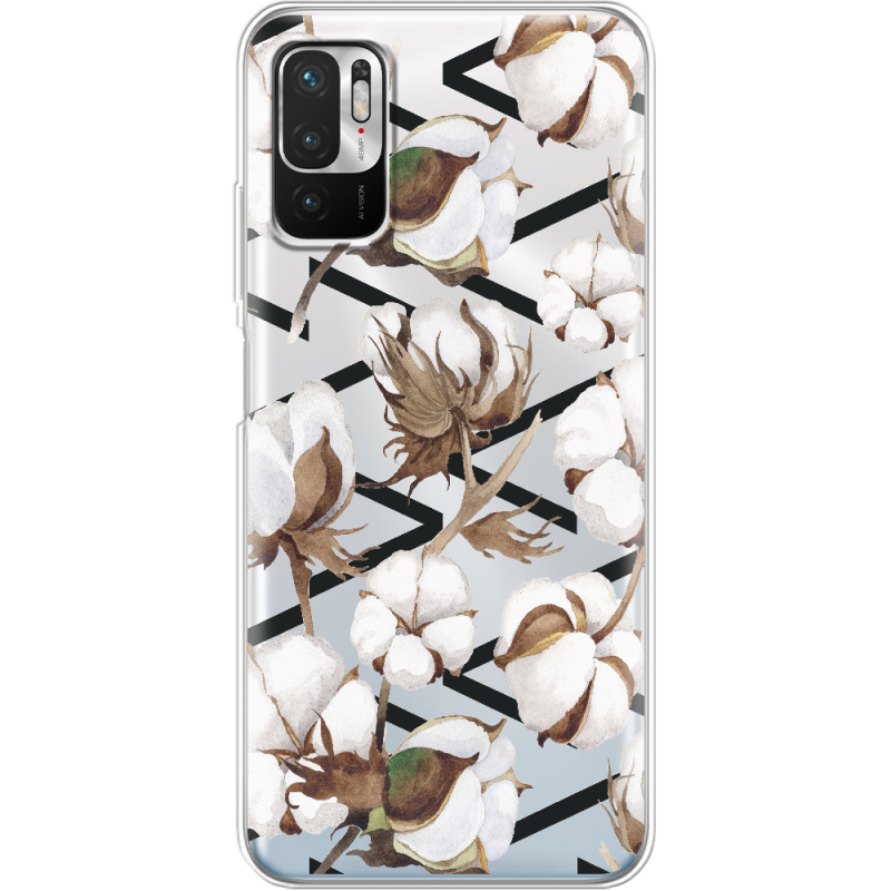 Прозрачный чехол BoxFace Xiaomi Redmi Note 10 5G Cotton flowers