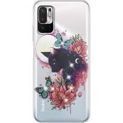 Чехол со стразами BoxFace Xiaomi Redmi Note 10 5G Cat in Flowers