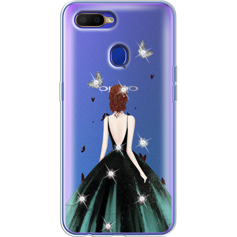 Чехол BoxFace со стразами BoxFace OPPO A12 Girl in the green dress