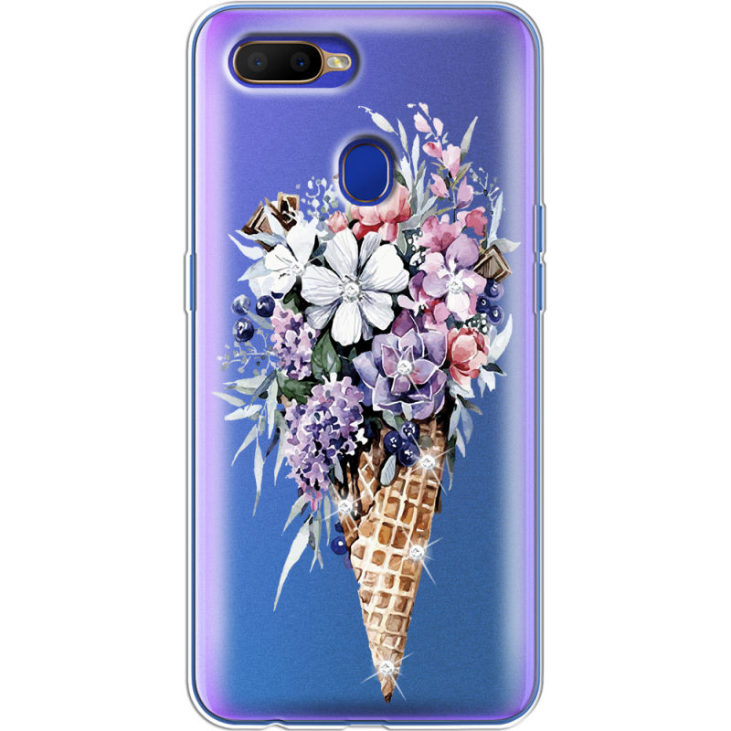 Чехол BoxFace со стразами BoxFace OPPO A12 Ice Cream Flowers