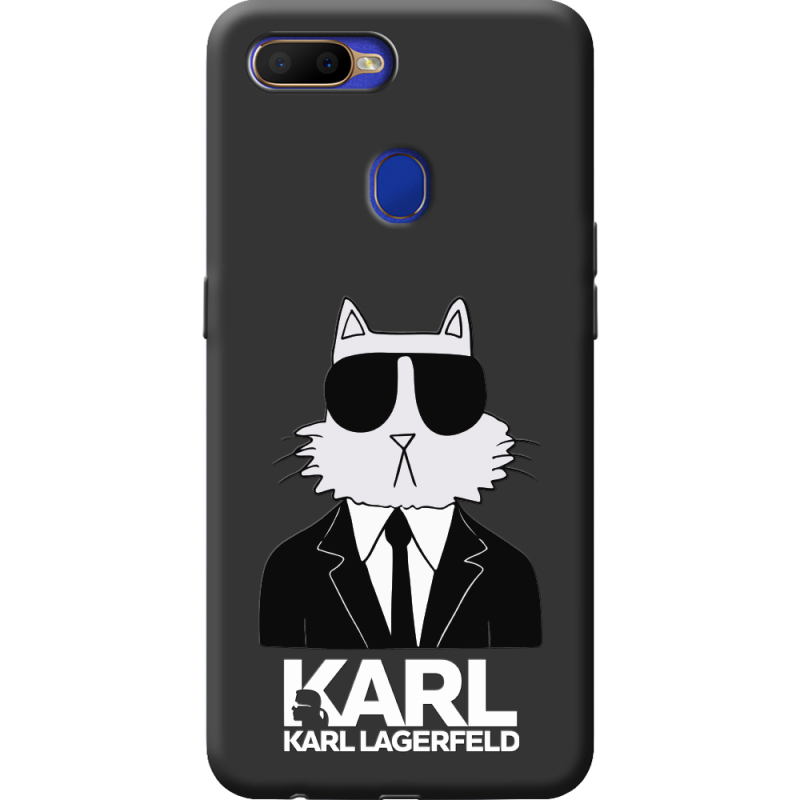 Черный чехол BoxFace OPPO A12 Cat in Black