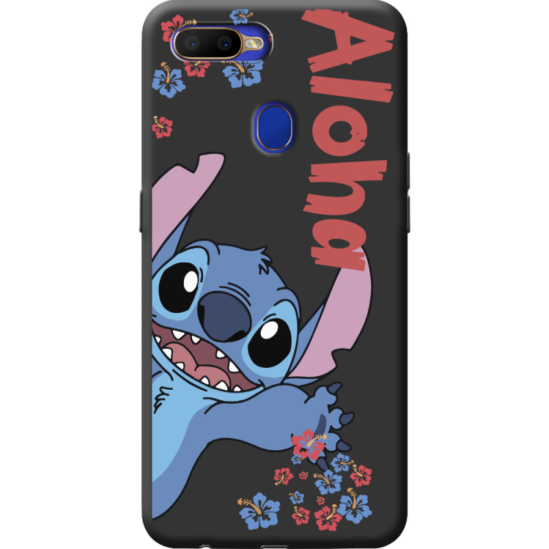 Черный чехол BoxFace OPPO A12 Гавайський друг Stich