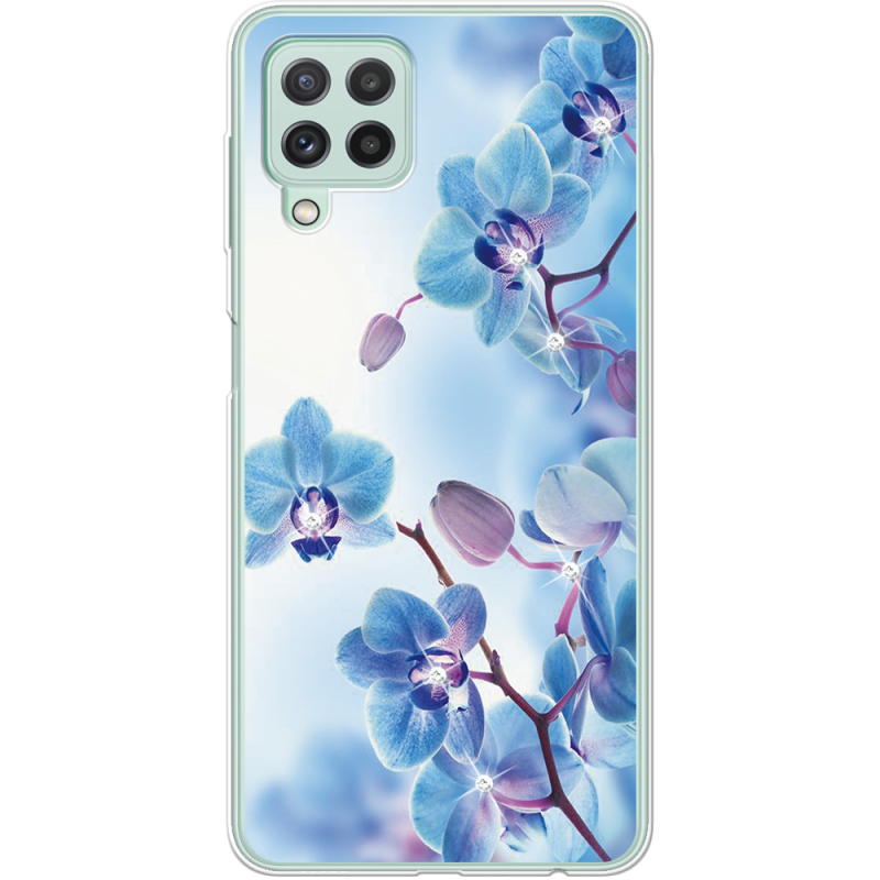 Чехол со стразами Samsung A225 Galaxy A22 Orchids