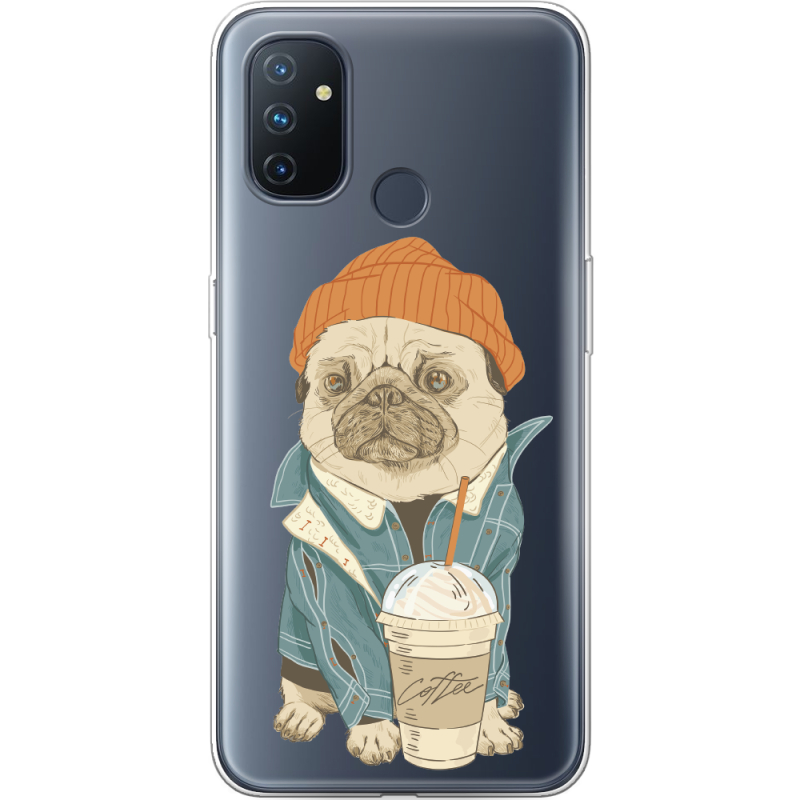 Прозрачный чехол BoxFace OnePlus Nord N100 Dog Coffeeman