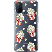 Прозрачный чехол BoxFace OnePlus Nord N100 с 3D-глазками Popcorn