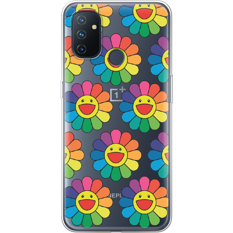 Прозрачный чехол BoxFace OnePlus Nord N100 Hippie Flowers