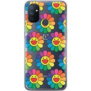 Прозрачный чехол BoxFace OnePlus Nord N100 Hippie Flowers