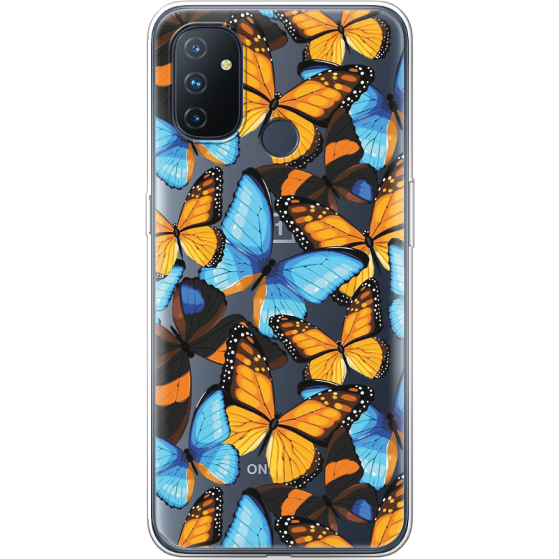 Прозрачный чехол BoxFace OnePlus Nord N100 Butterfly Morpho