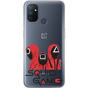 Прозрачный чехол BoxFace OnePlus Nord N100 siquid game люди в красном