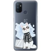 Прозрачный чехол BoxFace OnePlus Nord N100 Cat Style