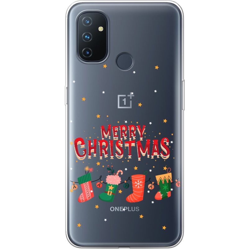 Прозрачный чехол BoxFace OnePlus Nord N100 Merry Christmas