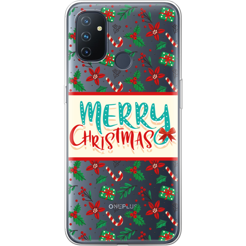 Прозрачный чехол BoxFace OnePlus Nord N100 Vintage Christmas Pattern