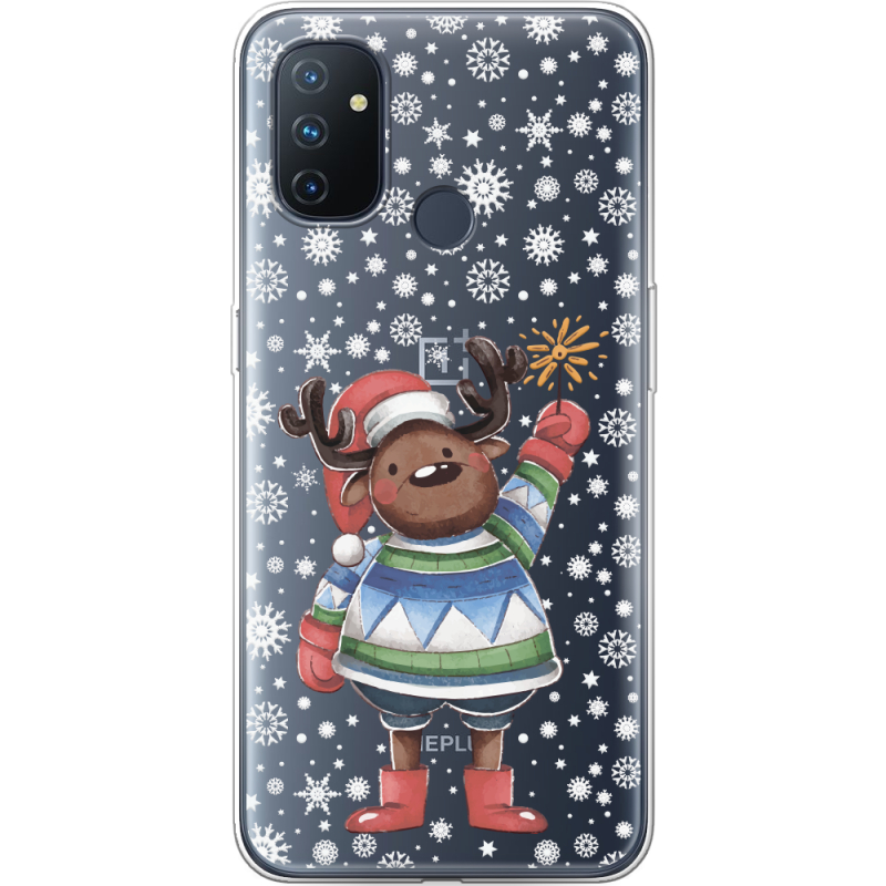 Прозрачный чехол BoxFace OnePlus Nord N100 Christmas Deer with Snow