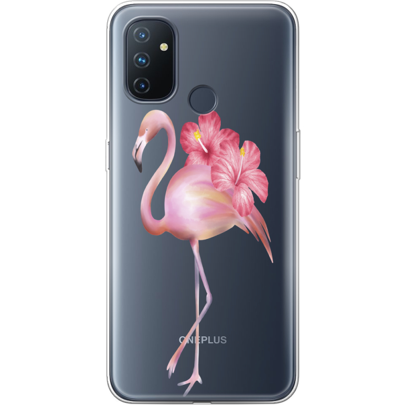 Прозрачный чехол BoxFace OnePlus Nord N100 Floral Flamingo