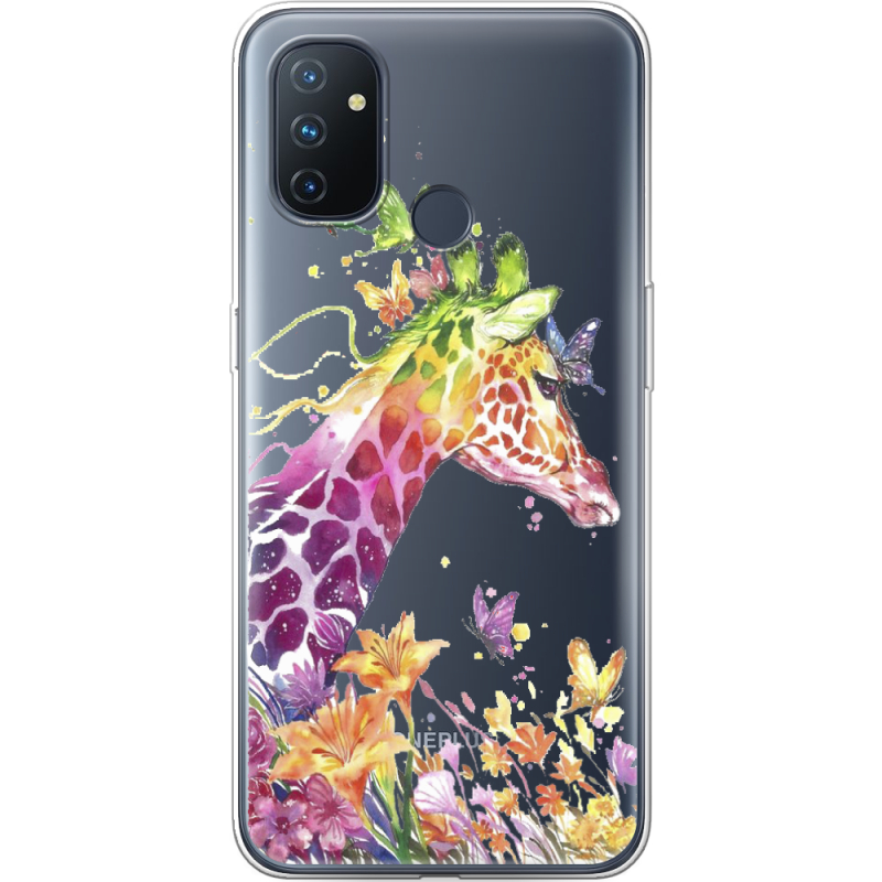 Прозрачный чехол BoxFace OnePlus Nord N100 Colorful Giraffe