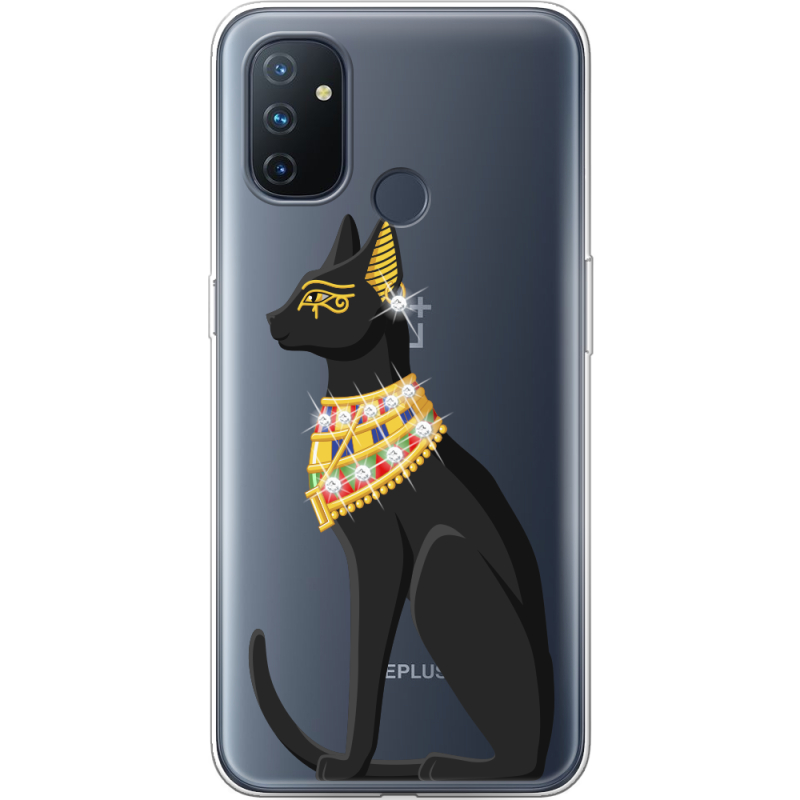 Чехол со стразами OnePlus Nord N100 Egipet Cat