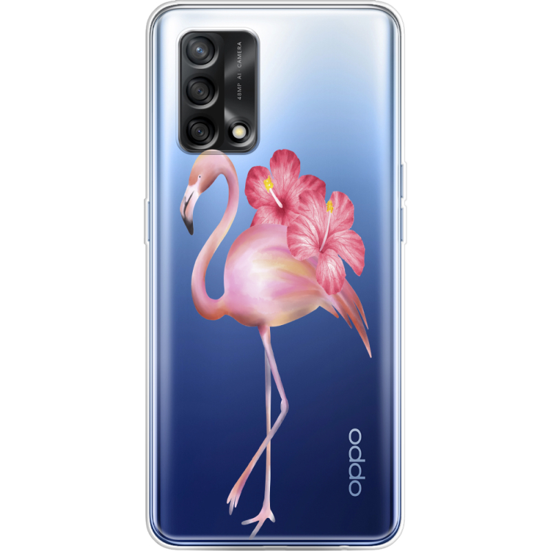 Прозрачный чехол BoxFace OPPO A74 Floral Flamingo