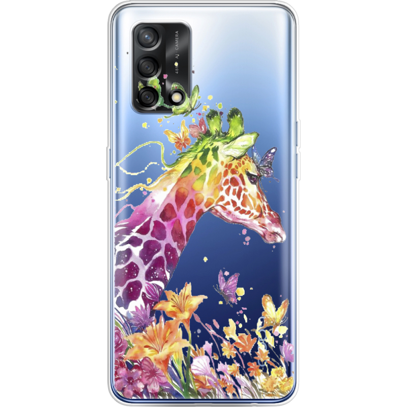 Прозрачный чехол BoxFace OPPO A74 Colorful Giraffe