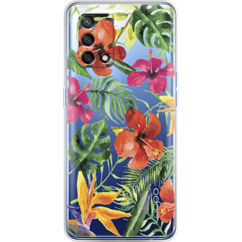 Прозрачный чехол BoxFace OPPO A74 Tropical Flowers