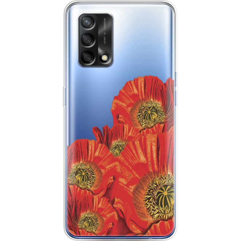 Прозрачный чехол BoxFace OPPO A74 Red Poppies