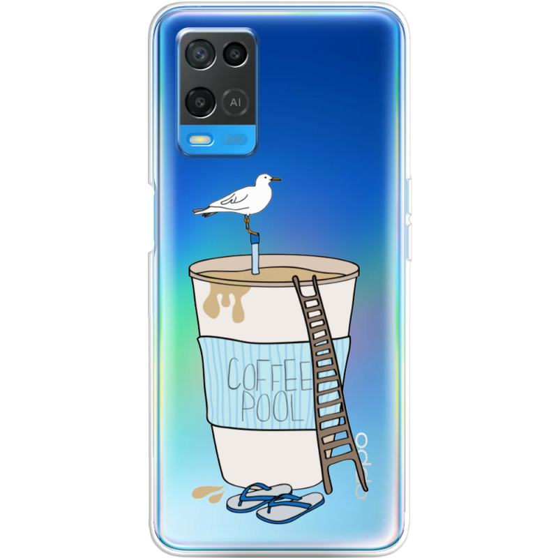 Прозрачный чехол BoxFace OPPO A54 Segull in Cofee Pool