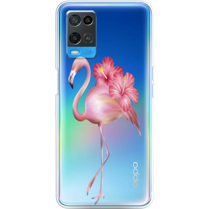 Прозрачный чехол BoxFace OPPO A54 Floral Flamingo